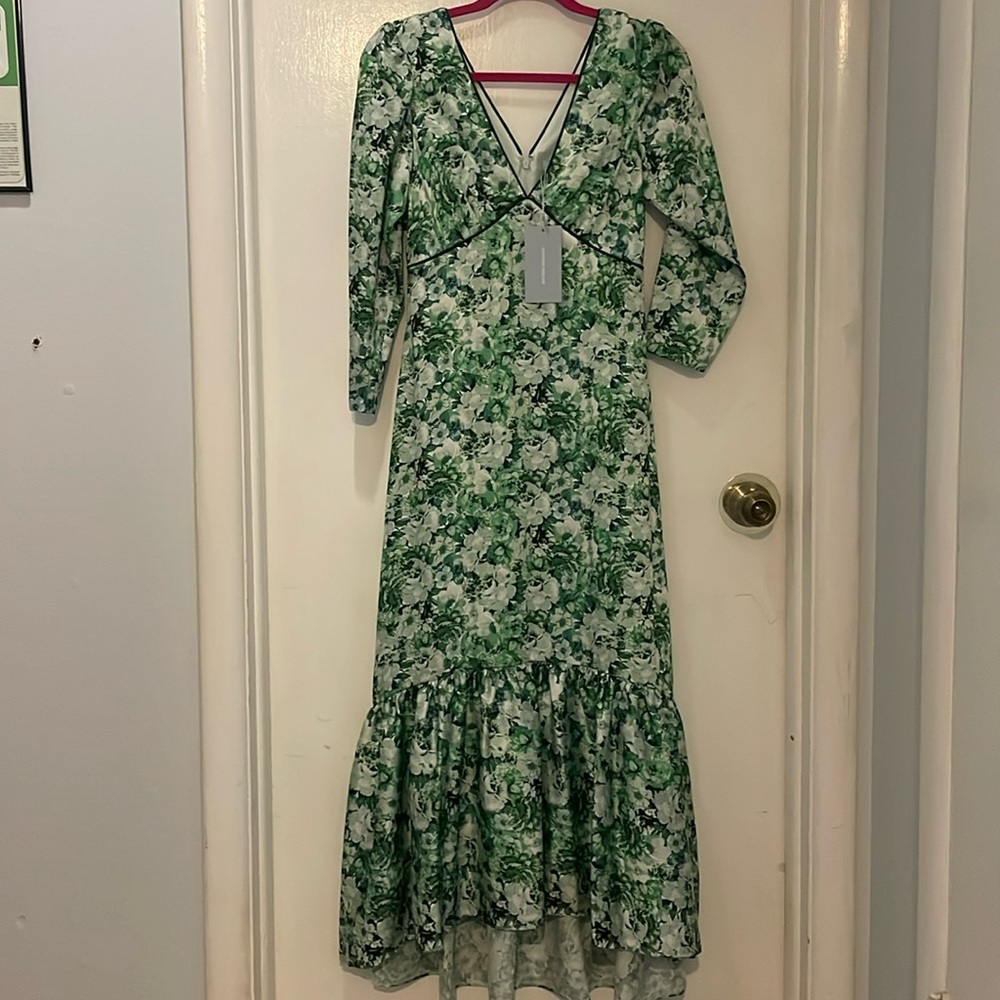 Green floral dress